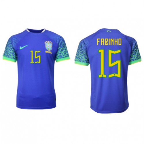 Brazil Fabinho #15 Replica Away Stadium Shirt World Cup 2022 Short Sleeve